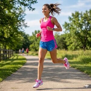 Nike Dri Fit Tempo Blue & Pink Running Shorts Size Medium